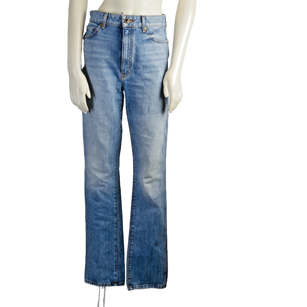 KHAITE Daria Jeans 27 Slim Fit Straight Leg Light Wash Denim Blue Made In USA